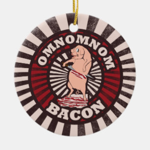 OMNOM Bacon Ceramic Ornament