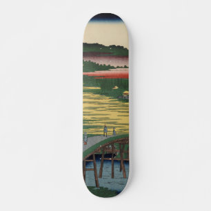 Omokage Bridge Vintage Ukiyo-e Japanese Art Skateboard