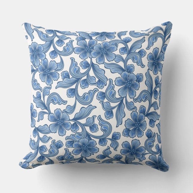Omphalodes Blue &amp; Skydiver Blue Wedding Keepsake T Cushion (Front)