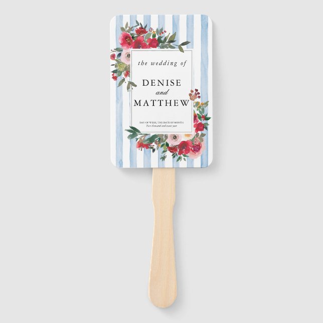Omphalodes Blue Wedding  Hand Fan (Front)