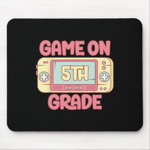 On 5th Grade Cool Video Game Back To School Kids B Mouse Pad