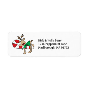 on a Candycane Return Address Label