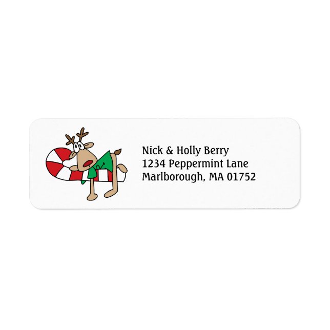 on a Candycane Return Address Label (Front)