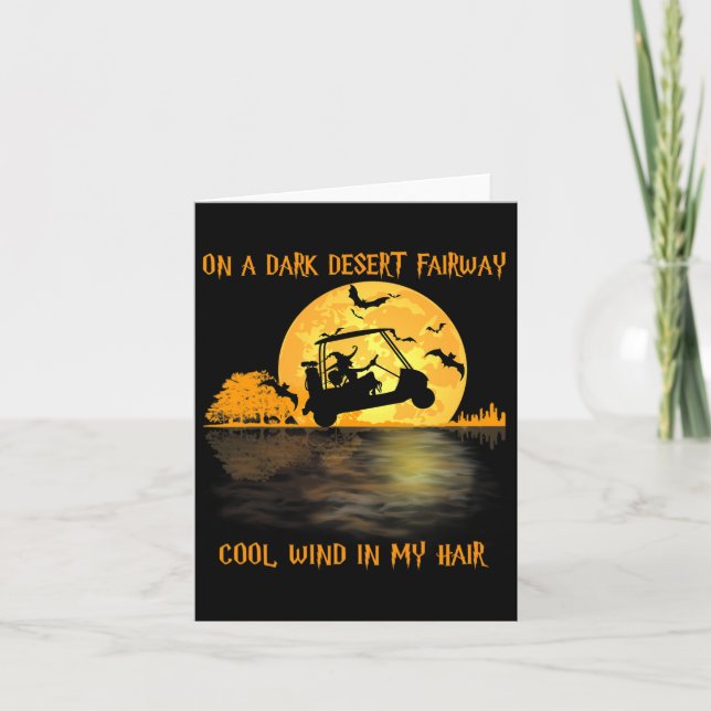 On A Dark Desert Fairway Golf Witch Cool Wind In M Card (Front)