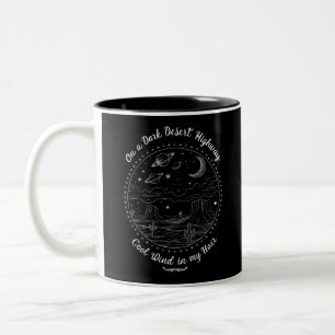 On A Dark Desert Highway Travel Mountain Camping  Two-Tone Coffee Mug