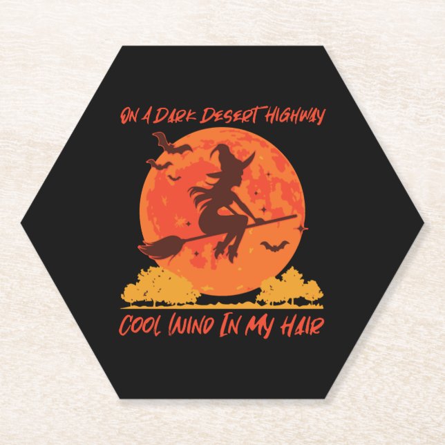 on a dark desert highway witch 1 paper coaster (Front)