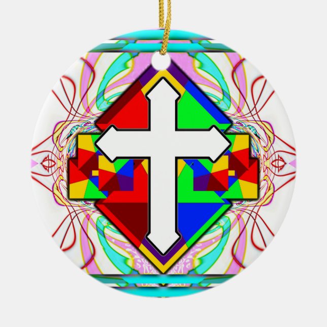 "On a Grail Quest" Ceramic Ornament (Front)