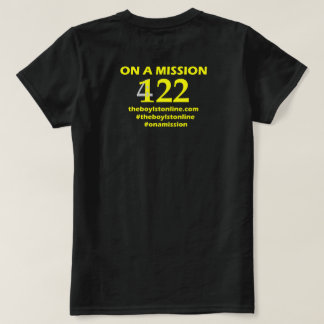 'On a Mission' T-shirt (blank) Yellow Lettering