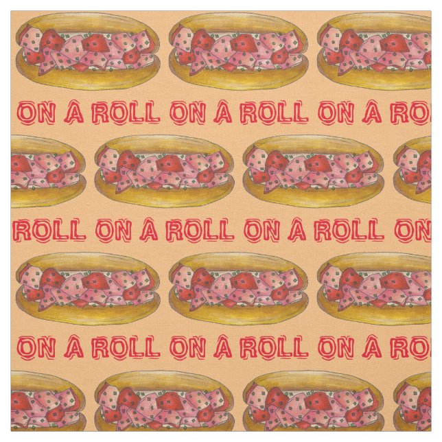 On a Roll Maine Lobster Roll Seafood Food Sandwich Fabric (Swatch)