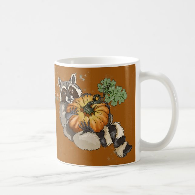 On a Roll Racoon Pumpkin Autumn Coffee Mug (Right)