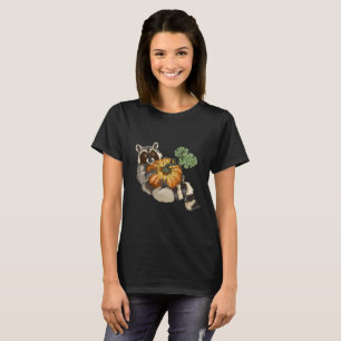 On a Roll Racoon Pumpkin Autumn T-Shirt