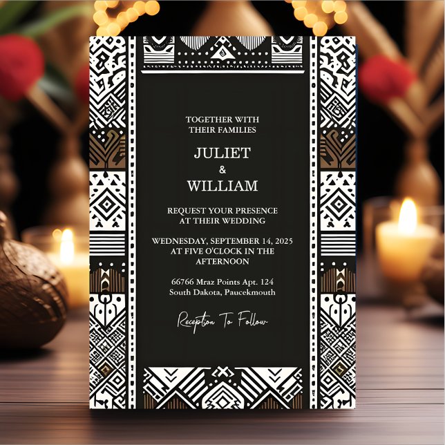 On African Ghana Brown Traditional Nigeria Wedding Invitation (Creator Uploaded)