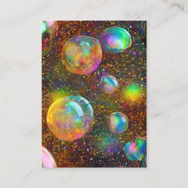 On Air Drop Iridescent Stunning Whimsical Bubble Business Card (Front)