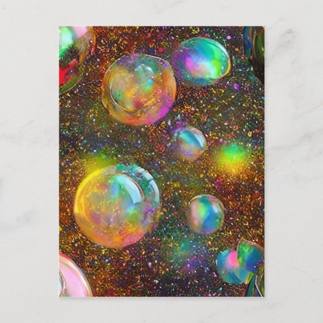 On Air Drop Iridescent Stunning Whimsical Bubble Holiday Postcard (Front)