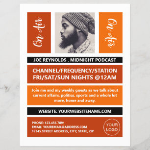 On Air - Podcaster Photo - Retro Podcast Flyer