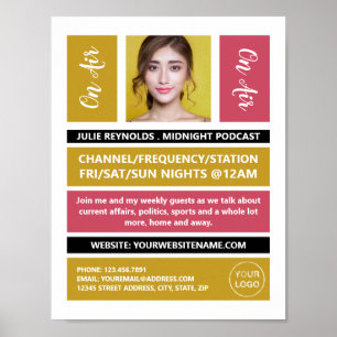 On Air - Podcaster Photo - Retro Podcast Poster