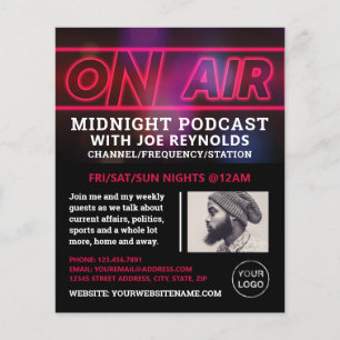 On Air Podcaster, Podcast Advertising Flyer