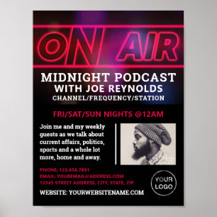 On Air Podcaster, Podcast Advertising Poster