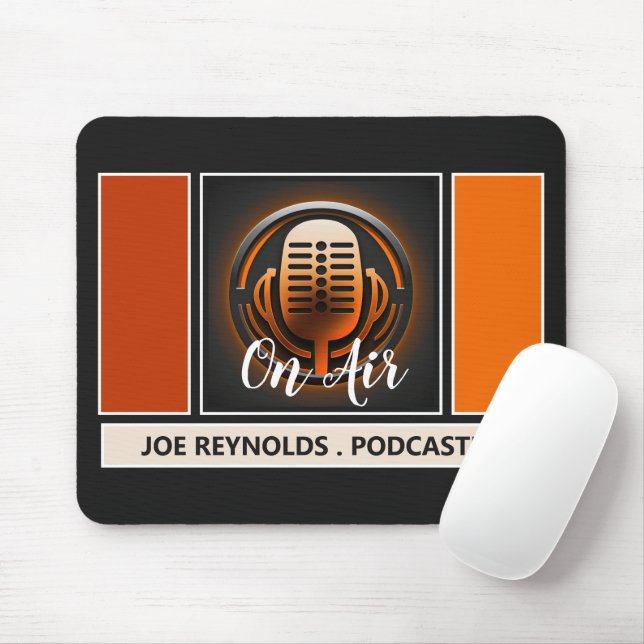 On Air Podcaster, Retro Podcast Mouse Pad (With Mouse)
