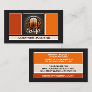 On Air Podcaster, Retro Podcaster Business Card