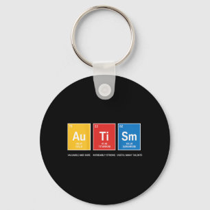 ON Back Autism Awareness Periodic Table ASD Women Key Ring