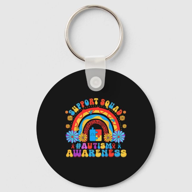 (on back) autism awareness rainbow autism support key ring (Front)