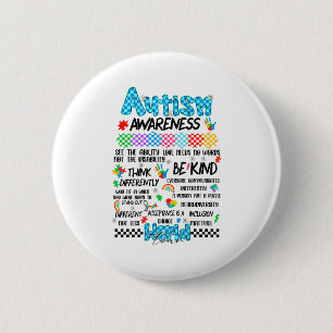 (on Back) Autism Awareness World Tour Love Needs N 6 Cm Round Badge