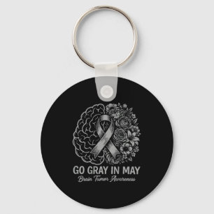 (on back) brain tumour awareness wear grey in may key ring
