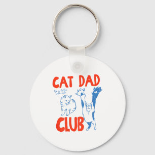 (on Back) Cat Dad Club Life Is Better With Cats Fa Key Ring