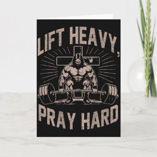 (on Back) Christian Workout Lift Heavy Pray Hard J Card