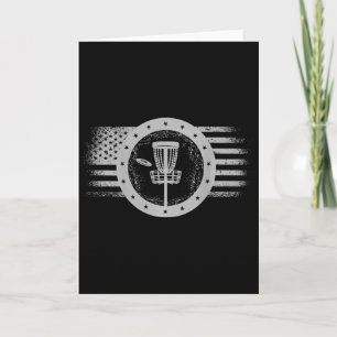 On Back Cool Disc Golf Sport Usa Grunge Flag - Dis Card