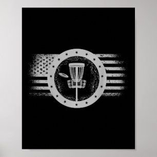 On Back Cool Disc Golf Sport Usa Grunge Flag - Dis Poster