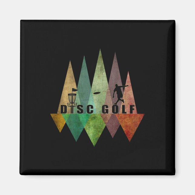On Back Cool Stylised Geometric Design Disc Golf  Magnet (Front)