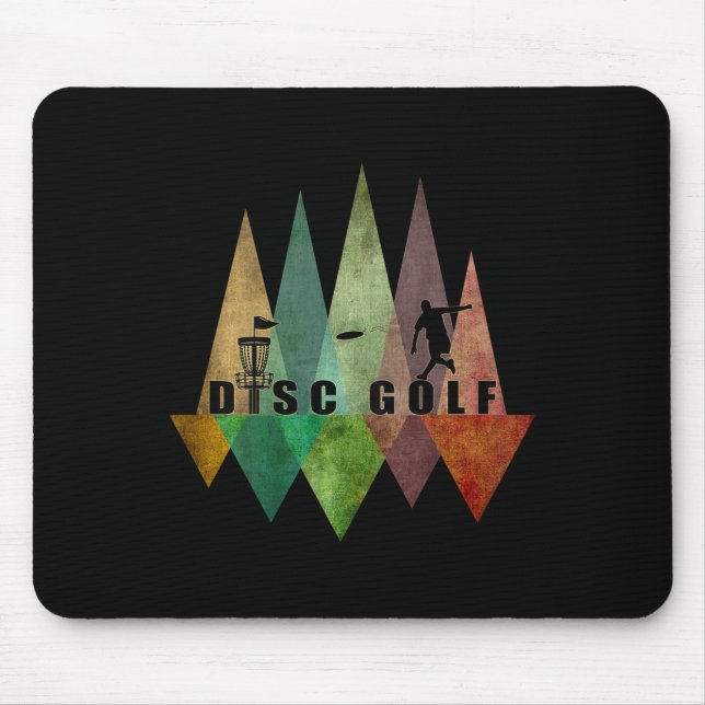 On Back Cool Stylised Geometric Design Disc Golf  Mouse Pad (Front)
