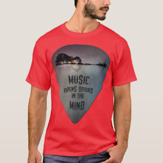 ON BACK Distressed Guitar Pick Lake Reflections Mu T-Shirt