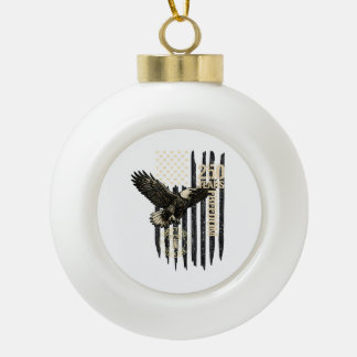 On Back Eagle and Flag 250 Years 1776-2026 250th B Ceramic Ball Christmas Ornament