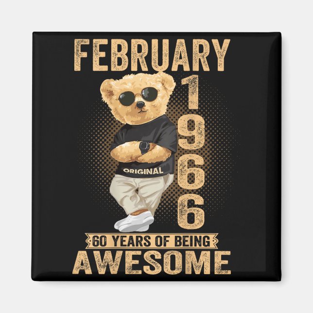 (on Back) February 1966 60th Birthday 60 Years Ted Magnet (Front)