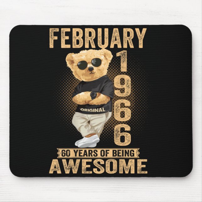 (on Back) February 1966 60th Birthday 60 Years Ted Mouse Pad (Front)