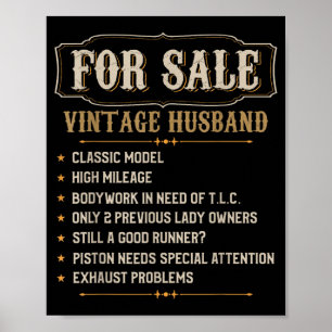 On Back For Vintage Husband Clic Model Fathers Day Poster