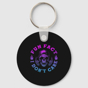 (on Back) Fun Fact I Dont Care, Funny Skeleton Sar Key Ring