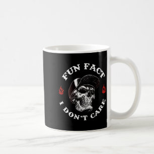 (on Back) Fun Fact I Dont Care Funny Skeleton Sayi Coffee Mug
