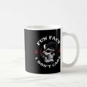 (on Back) Fun Fact I Dont Care Funny Skeleton Sayi Coffee Mug