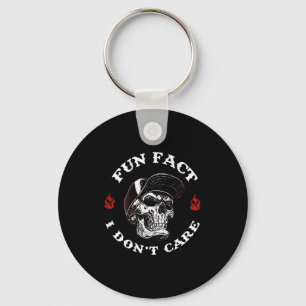 (on Back) Fun Fact I Dont Care Funny Skeleton Sayi Key Ring