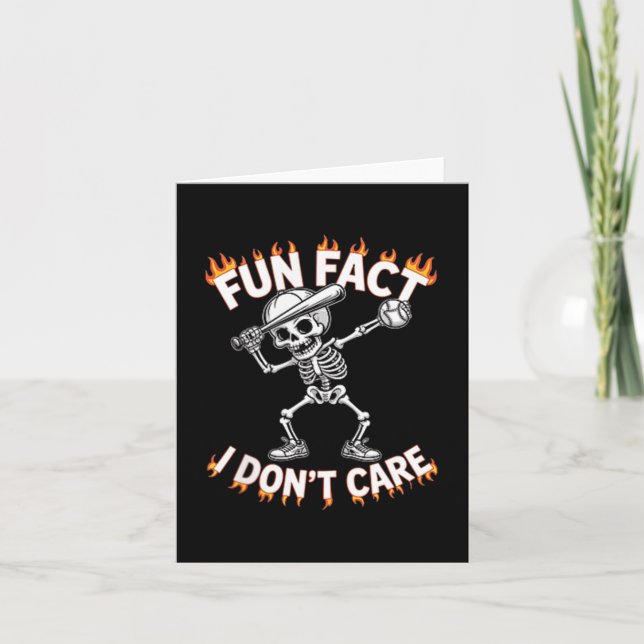 (on Back) Funny Dabbing Skeleton Fun Fact I Don’t  Card (Front)