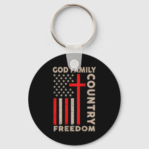 On-back God Family Country Dom Patriotic Christian Key Ring