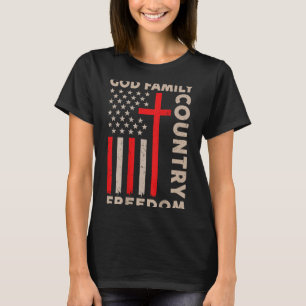 On-back God Family Country Dom Patriotic Christian T-Shirt