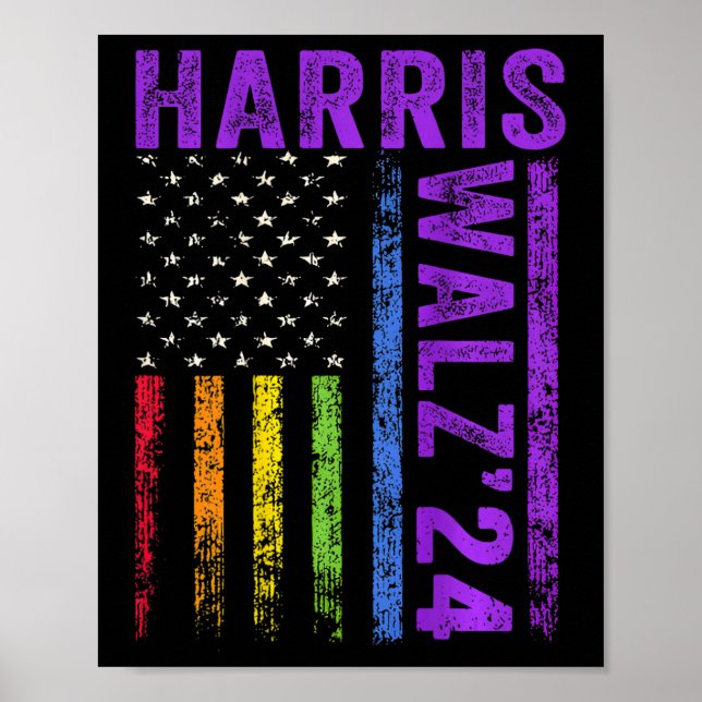 (on Back) Harris Waltz 2024 Election Kamala Harris Poster (Front)