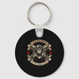 (on Back) I Can Fix Stupid But Its Gonna Hurt Monk Key Ring