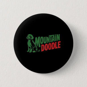 On Back Mountain Doodle Dog Lovers Retro Outdoor 6 Cm Round Badge