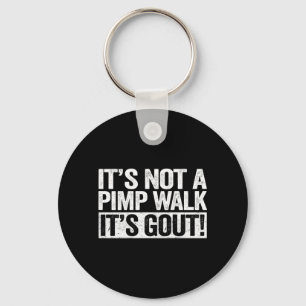 On Back Not A Walk Gout Funny Old Man Humour Desig Key Ring